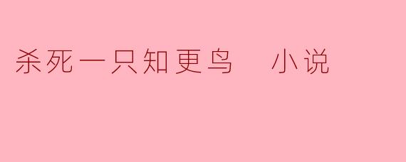 杀死一只知更鸟 小说